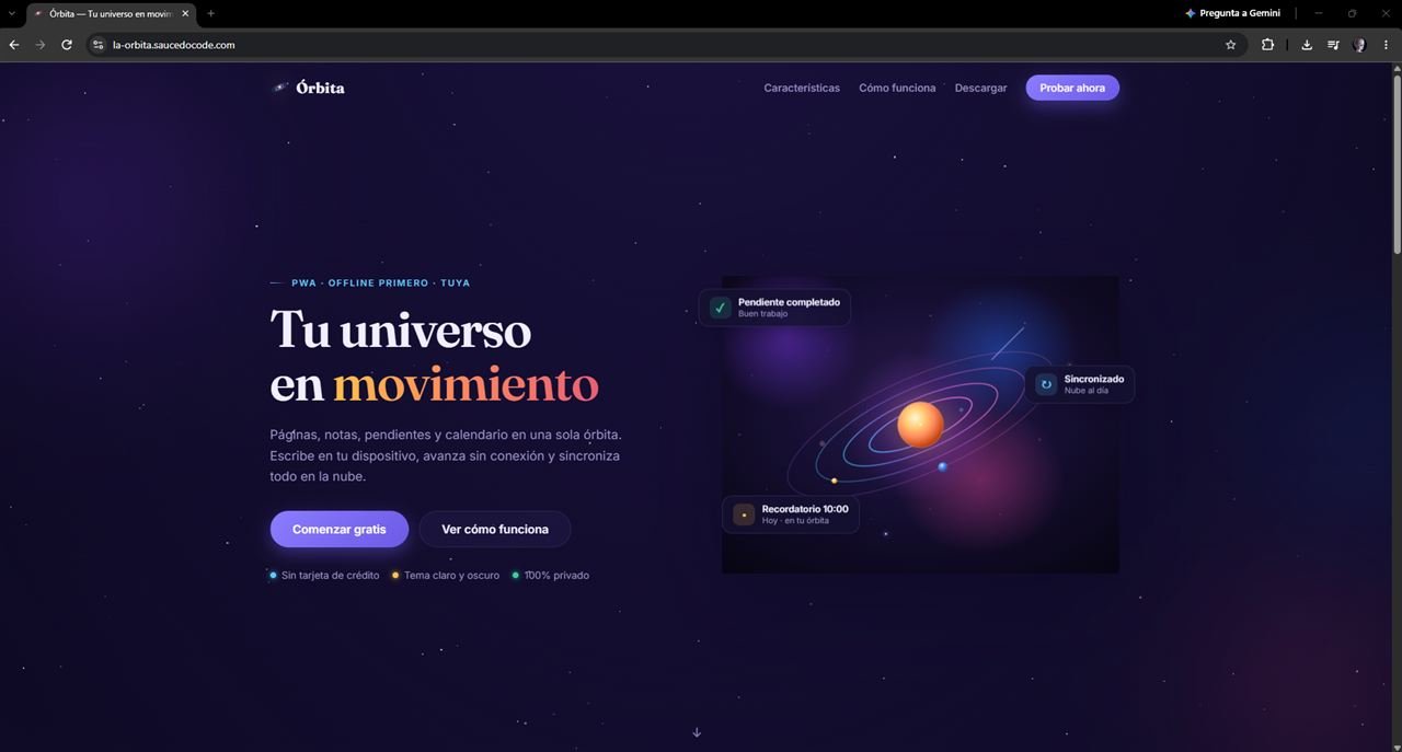 Órbita — Landing page